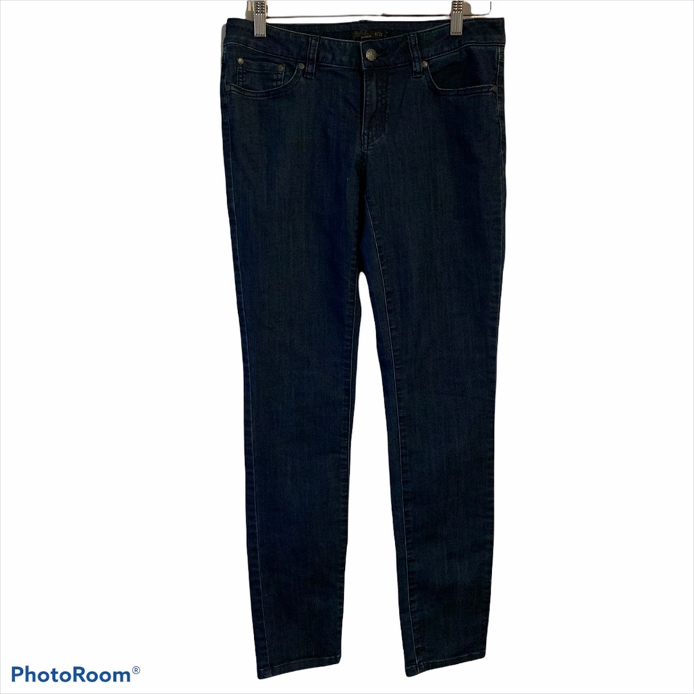 PrAna 6 28 Kayla Jean indigo organic cotton dark denim jeans stretch skinny mid